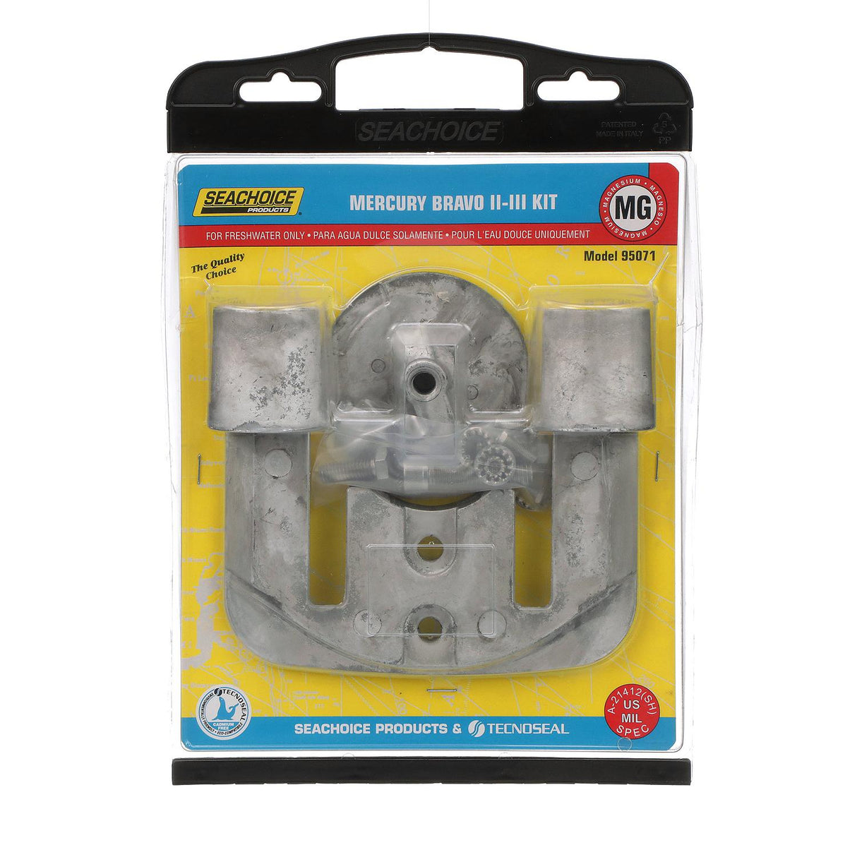 Seachoice 95071 Anode Kit, Mercruiser Bravo II(1989-Present)/III (1989-2003), Magnesium Fresh Water Use, Cadmium-Free, Environmentally Friendly - 50-95071