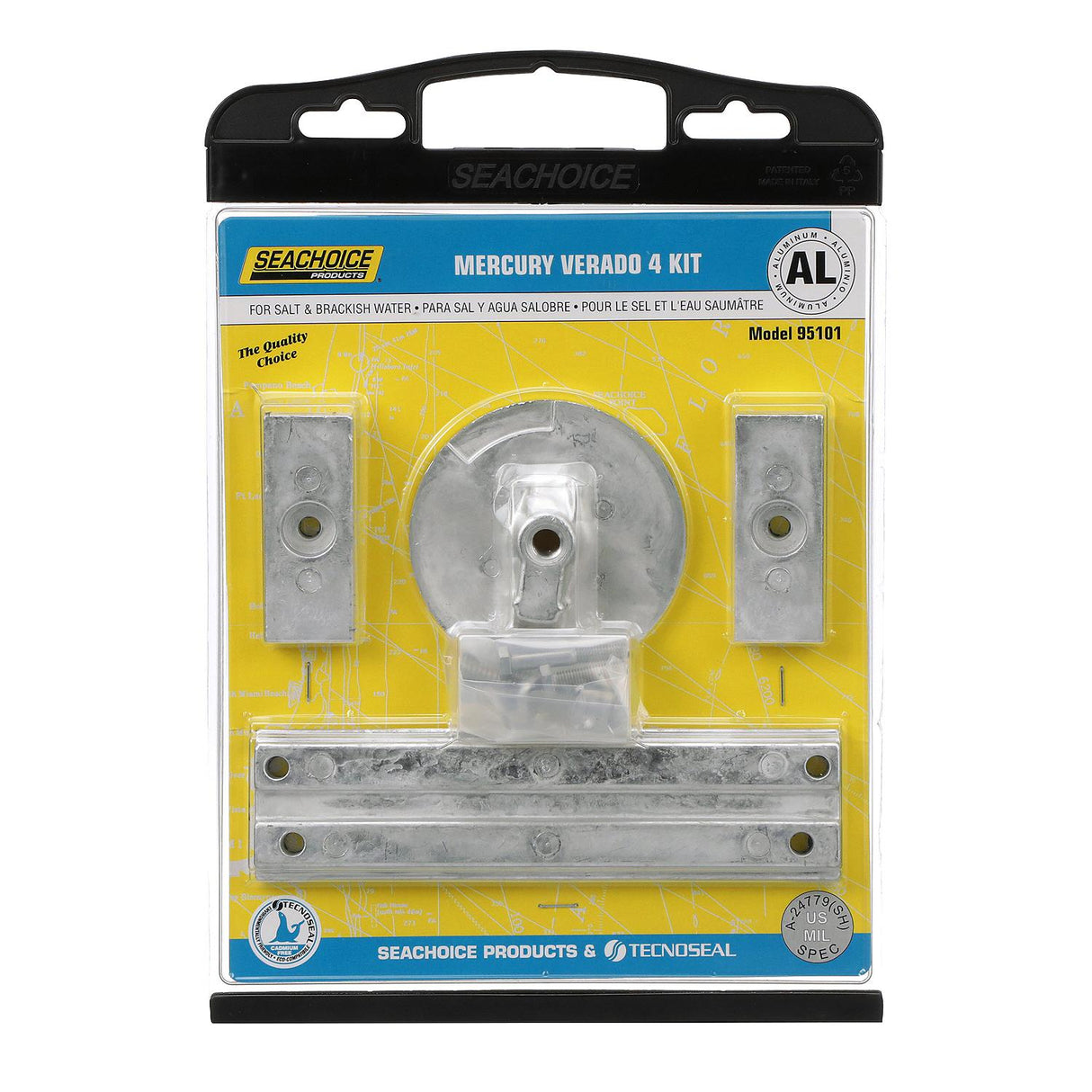 Seachoice 95101 Anode Kit, Mercury Verado 4-Cylinder, Aluminum - 50-95101