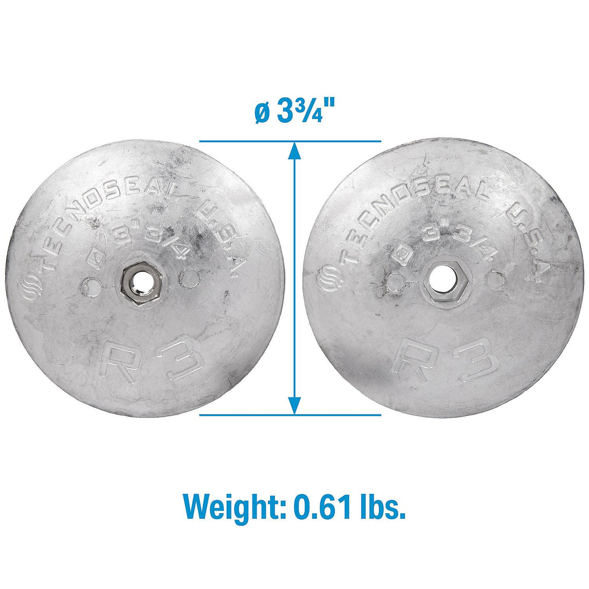 Seachoice 95607 Rudder & Trim Tab Anode w/Allen Screw, Aluminum, Model R3, Size 3-3/4" dia. x 1/2" - 95607 - official Seachoice product image 8