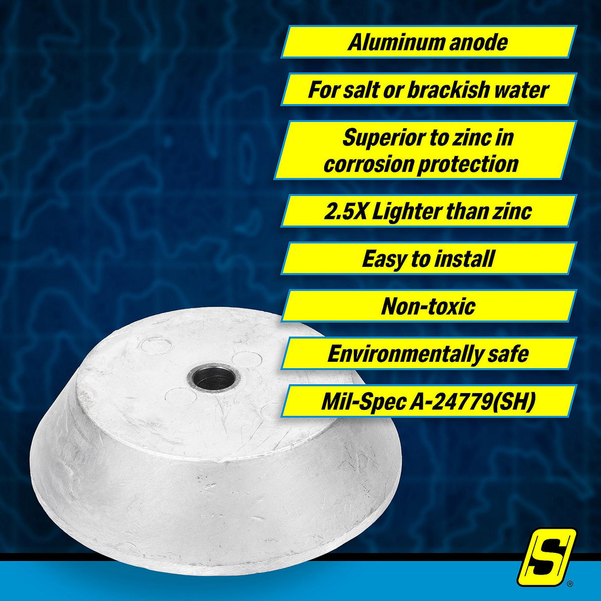 Seachoice 95641 Hamilton Jet Drive Anode, Fits: HJ273/274/291; HJ321/322/362/363; HJ402/422 - 95641 - official Seachoice product image 4