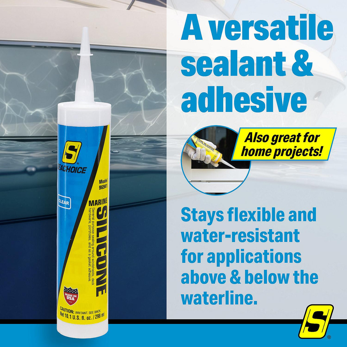 Seachoice 96941 Silicone Sealant Clear 10.1oz. - 50-96941 - official Seachoice product image 7
