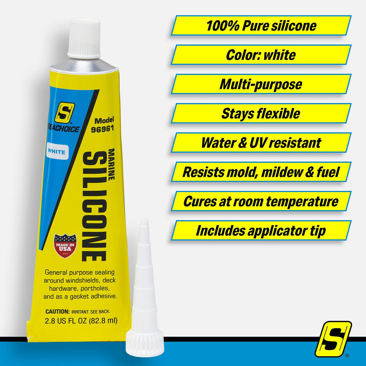 Seachoice 96961 Silicone High Performance White 2.8oz. - 96961 - official Seachoice product image 9