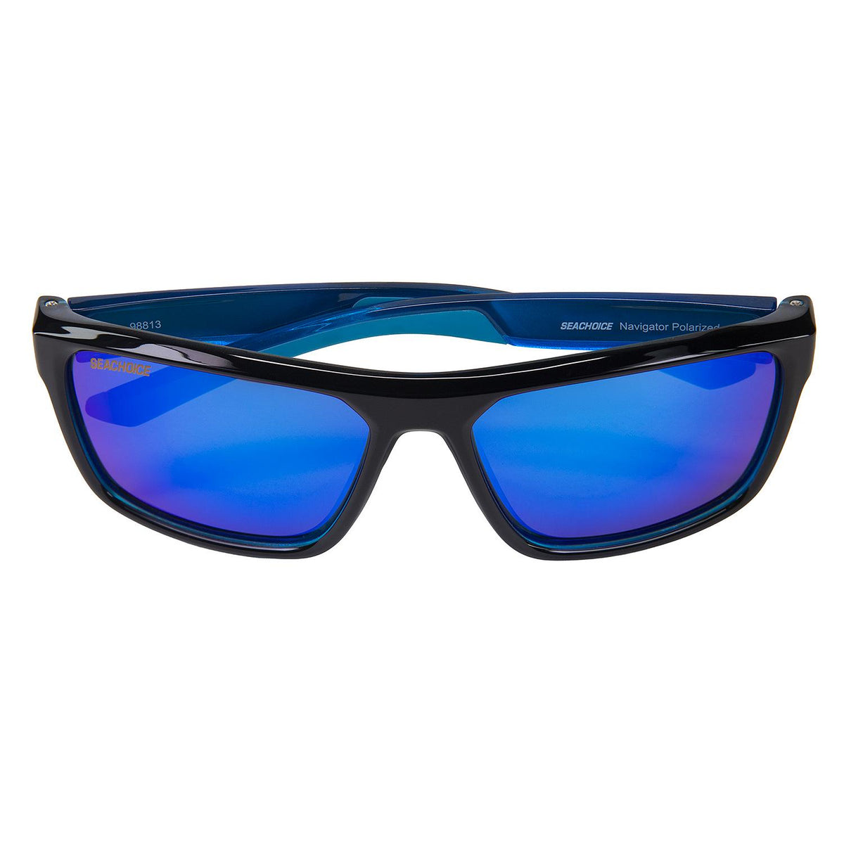 Seachoice 98813 "Navigator" Polarized Sunglasses, Frame: Shiny Black/Black Backspray, Lens: Blue Mirror - YP120212000000 - image 5