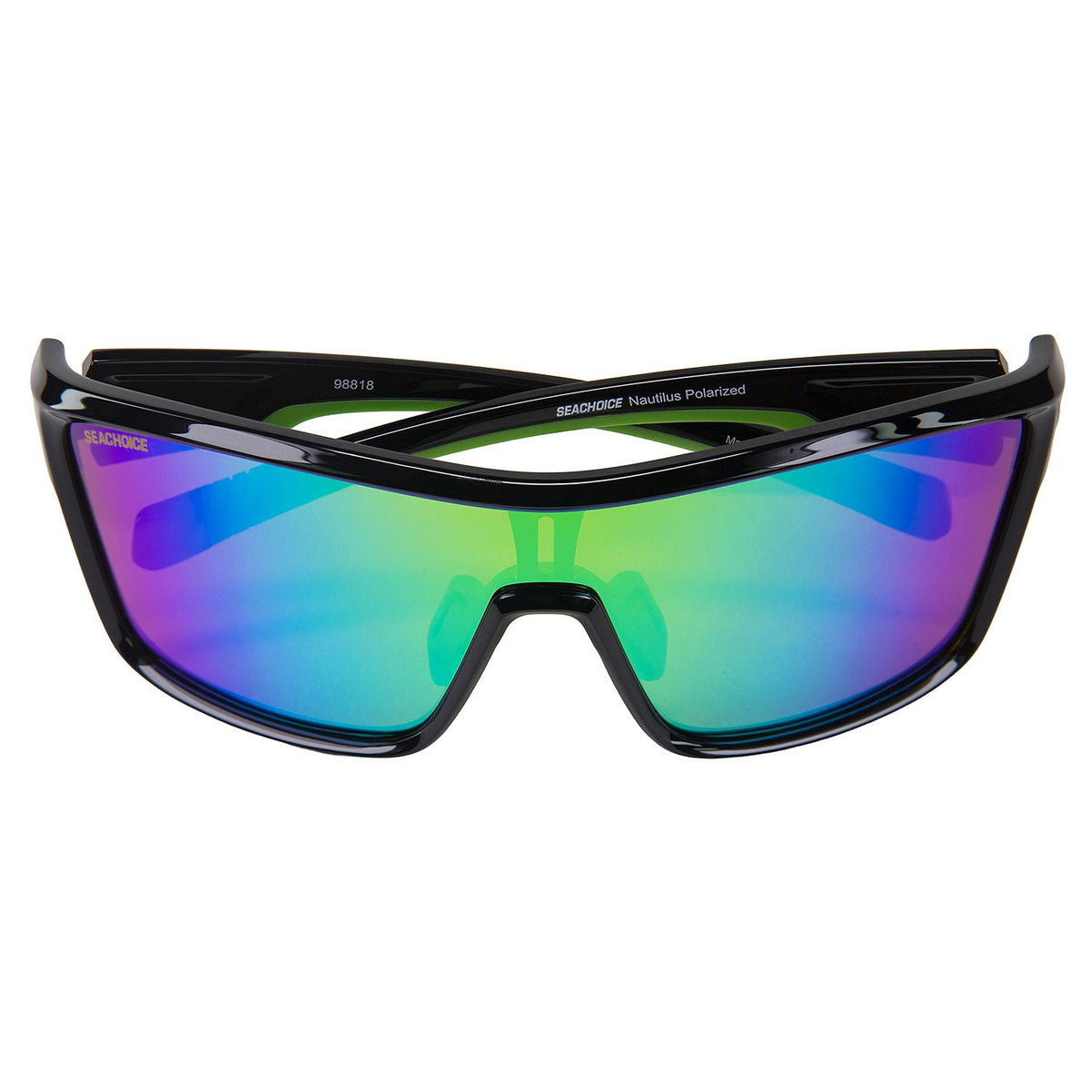 Seachoice 98818 "Nautilus" Polarized Sunglasses, Frame: Shiny Black, Lens: Green Mirror - YP120732000000 - image 5