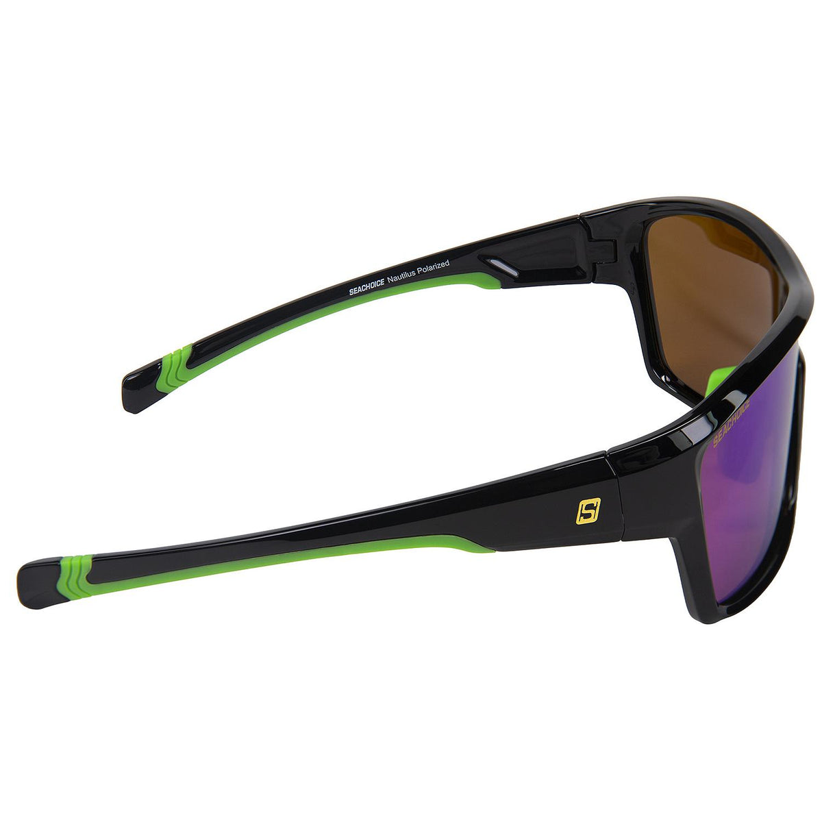 Seachoice 98818 "Nautilus" Polarized Sunglasses, Frame: Shiny Black, Lens: Green Mirror - YP120732000000 - image 4
