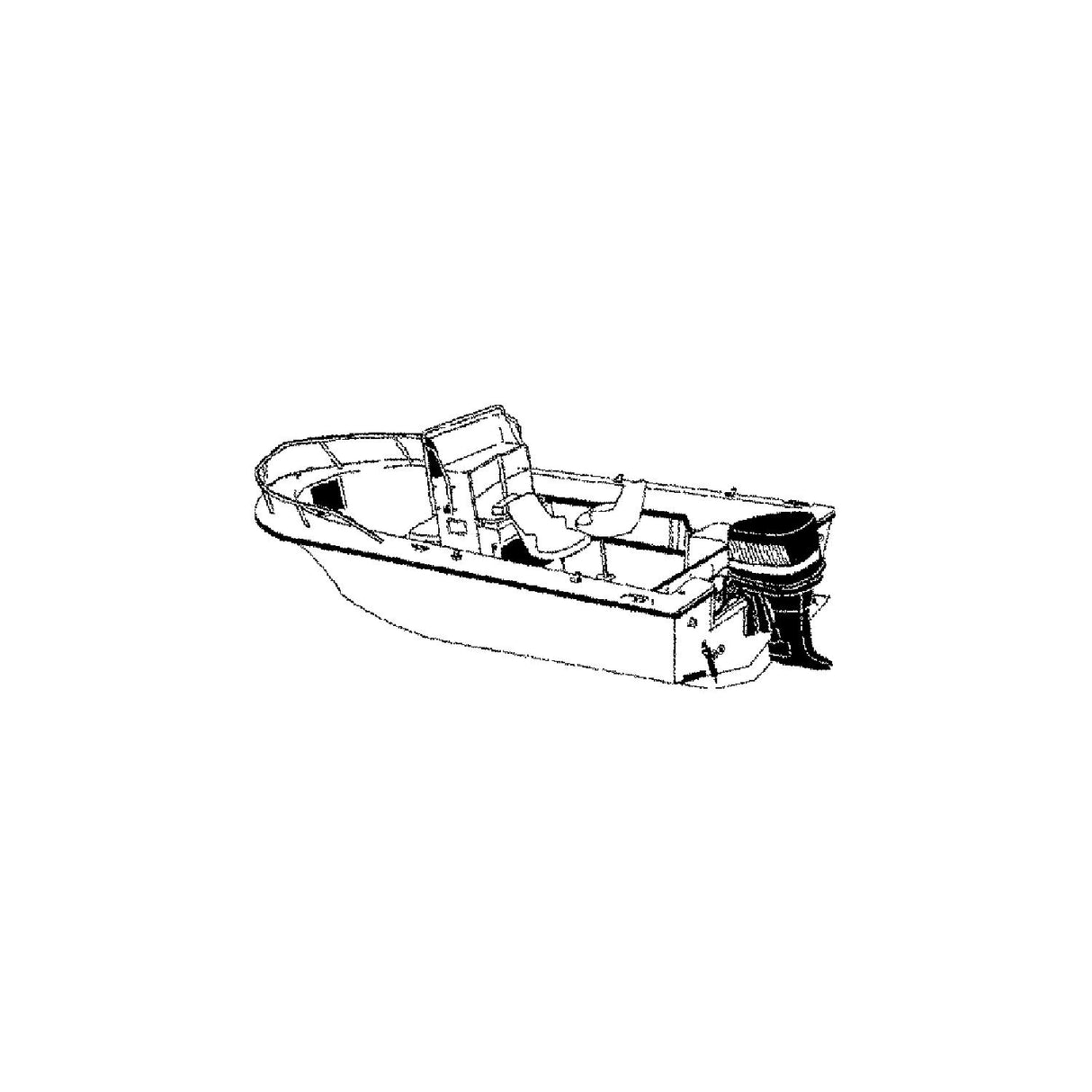 Carver Covers Carver 70017S11 V-Hull Center Console Fishing With High Bow Rails, 17'6, Sun-Dura® Mist Gray O/B w/Tie Down Kit - 70017S11