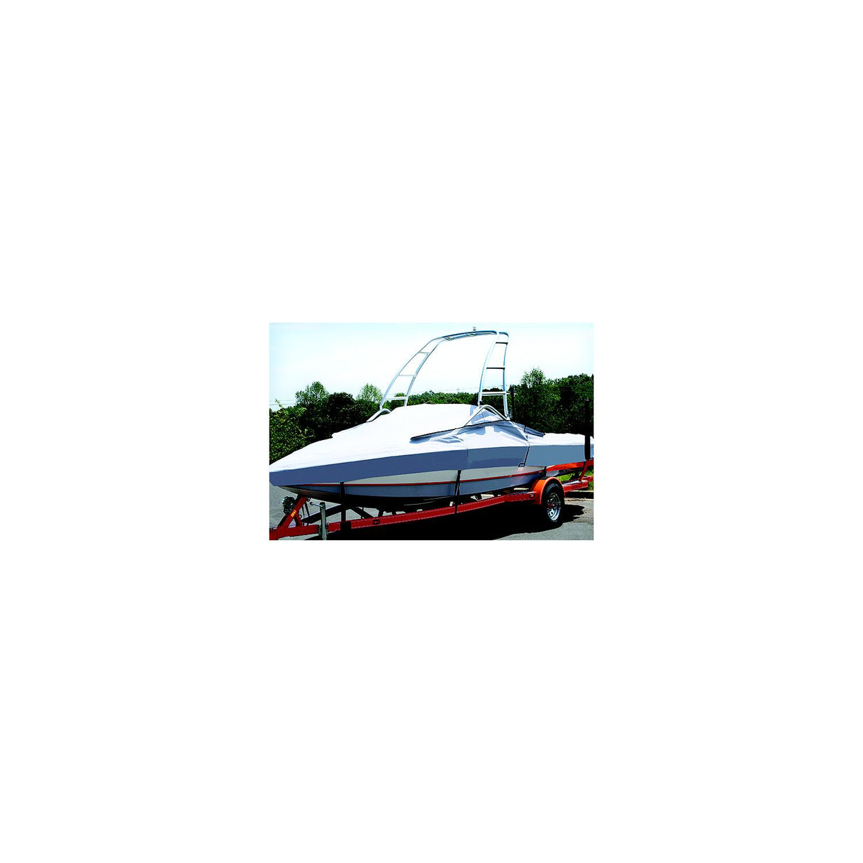 Carver Covers TST-21 W/ TOWER BOAT COVER 7 OZ. MIST GRAY SUN-DURA - 74521S-11 - image 1
