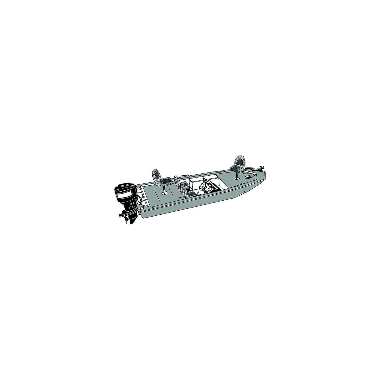 Carver Covers Carver 77818F10 Jon Style Bass Boats, 18'6, Poly-Flex II Slate Gray - 77818F10