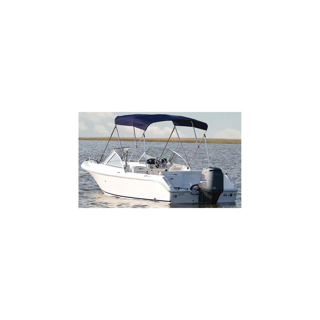 Carver Covers Carver V5481TB5 Fully Assembled, Complete Bimini Tops w/Boot, 54 H x 6' L, 79"-84" Wide, Captain Navy - A5481TB-5