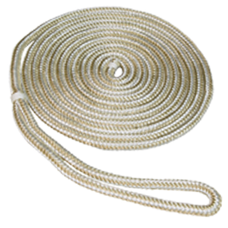 Seasense Premium Double Braid Nylon Dock Line (Gold/White, Diameter 5/8", Length 25') - 50013070 - image 2