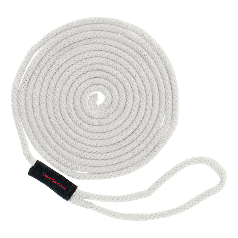 Seasense Solid Braid Multi-Filament Polypropylene (MFP) Dock Line with Chafe Guard (White, Diameter 3/8", Length 15') - 50013107 - image 1