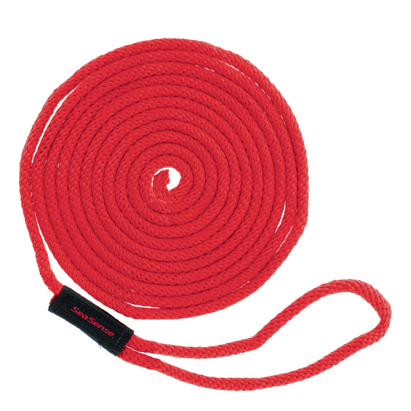 Seasense Solid Braid Multi-Filament Polypropylene (MFP) Dock Line with Chafe Guard (Red, Diameter 1/2", Length 25') - 50013118 - image 1