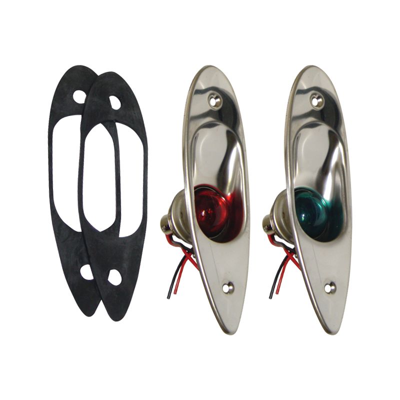 Seasense Stainless Steel Teardrop Side Lights (Pair - Red/Green) - 50023887 - image 1