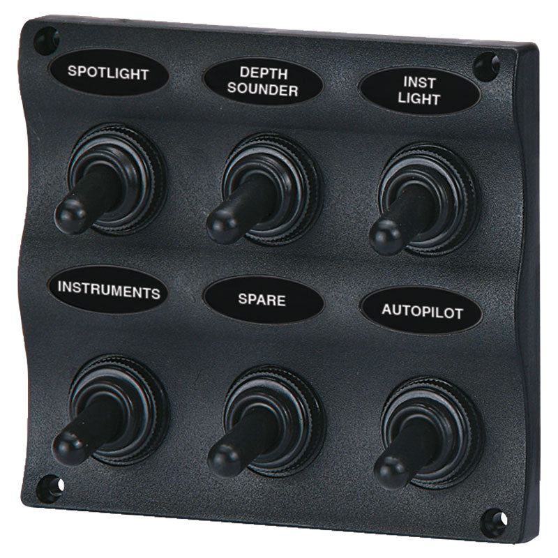 Seasense Wave Design Toggle Switch Panel (6 Gang) - 50031297 - image 1