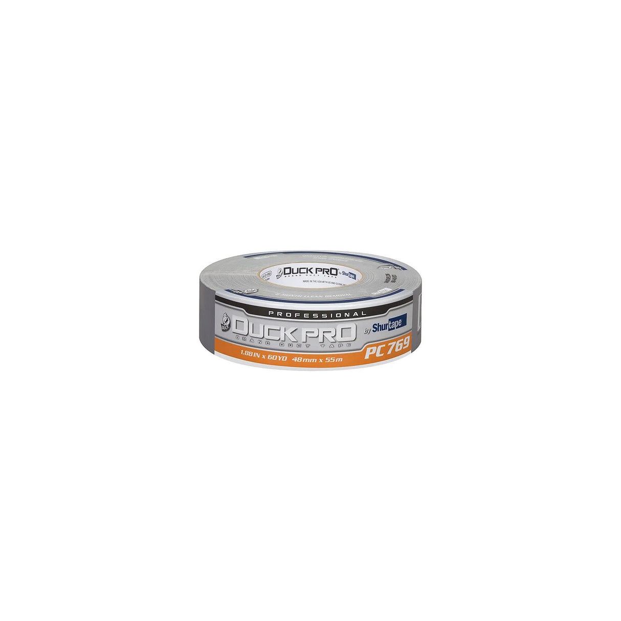 Shurtape 105458 PC 769 Duck Pro® Professional Grade Duct Tape, 1.88" x 180', Silver - 105458