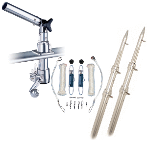 Rupp Marine Rupp Z-30 Top Gun Outrigger Kit w/15' Telescoping Poles & Complete Single Line Rigging Kit w/Klickers Release Clips - Z30-TPGN-15T