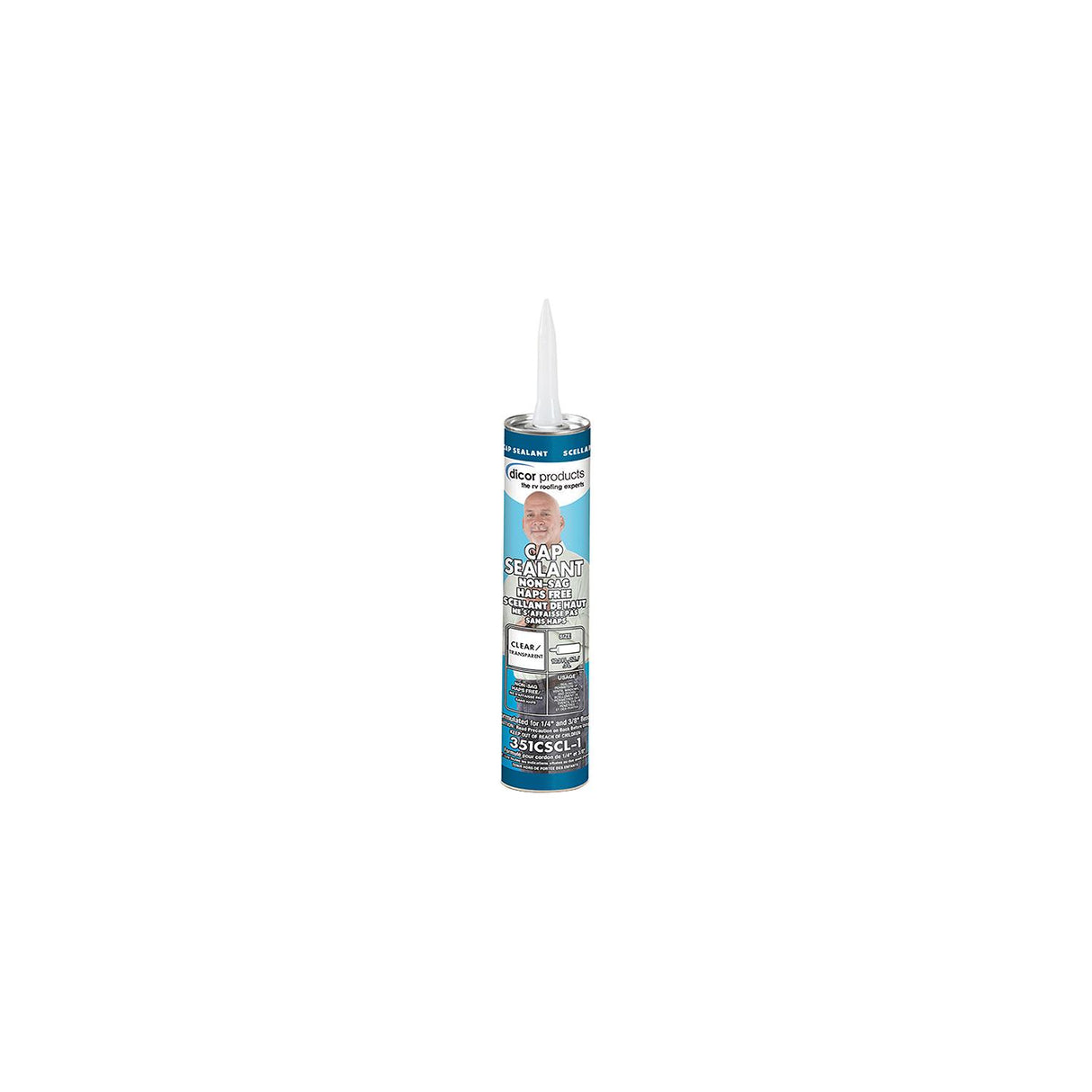 Dicor Corporation Dicor 351CSCL1 Clear Cap Sealant, 10 oz., Clear - 351CSCL-1
