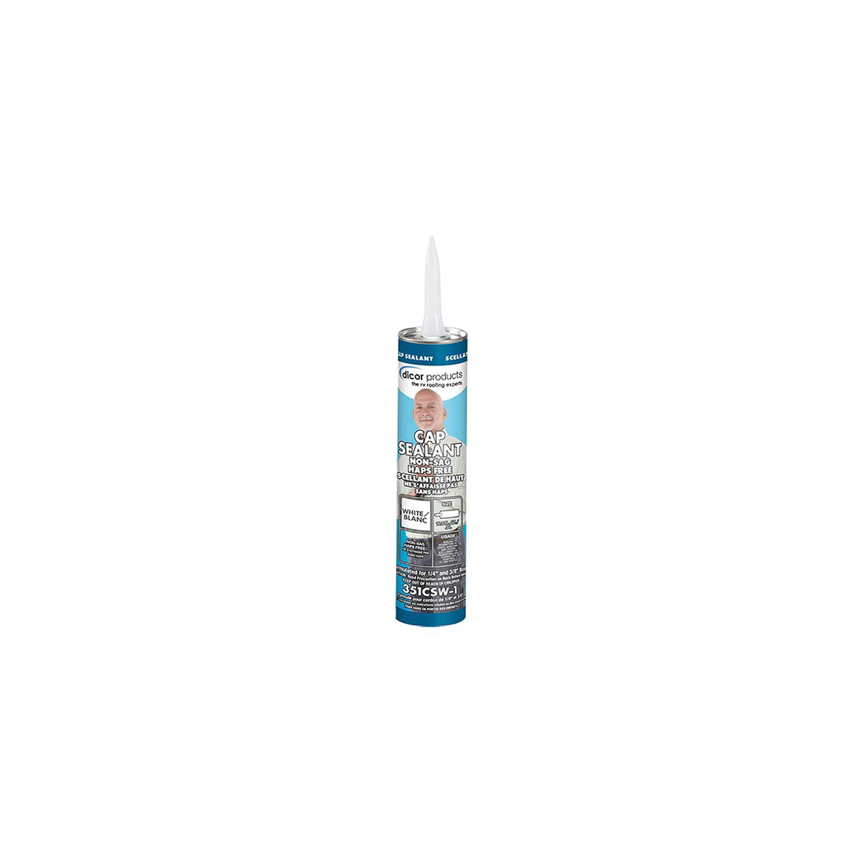 Dicor Corporation Dicor 351CSW1 Clear Cap Sealant, 10 oz., White - 351CSW-1