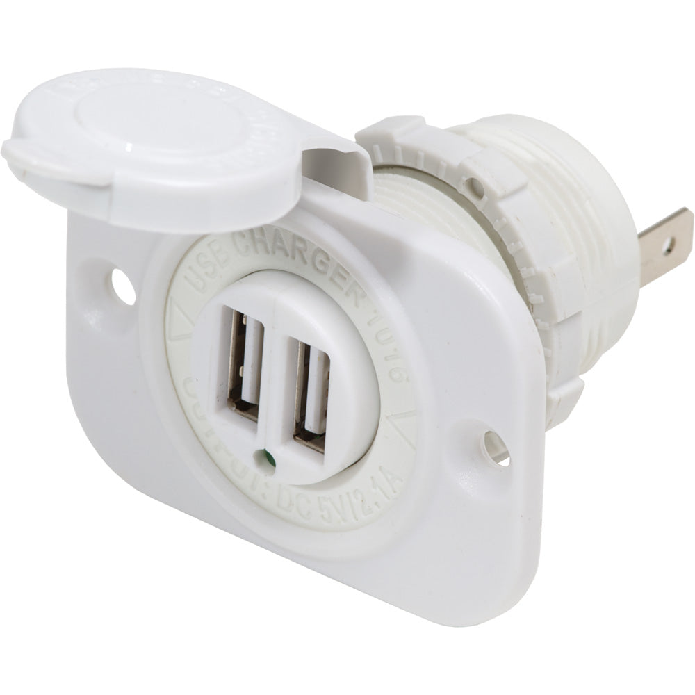 Blue Sea Systems Blue Sea 12V DC Dual USB Charger Socket - White - 1016200