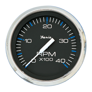 Faria Beede Instruments Faria Chesapeake Black 4" Tachometer - 4000 RPM (Diesel) - 33742