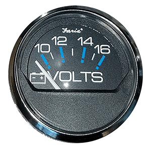 Faria Beede Instruments Faria Chesapeake Black 2" Voltmeter (10-16 VDC) - 13705