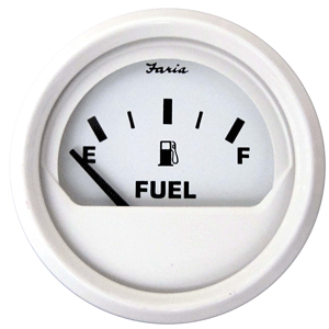 Faria Beede Instruments Faria Dress White 2" Fuel Level Gauge (E-1/2-F) - 13101