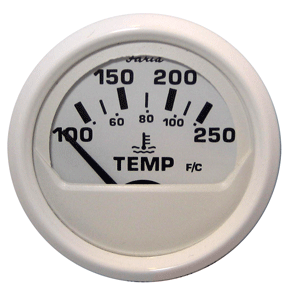 Faria Beede Instruments Faria Dress White 2" Water Temperature Guage (100-250°F) - 13110