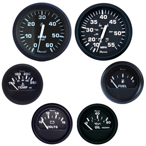 Faria Beede Instruments Faria Euro Black Boxed Set - Inboard Motors - KT9799