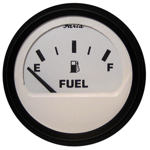 Faria Beede Instruments Faria Euro White 2" Fuel Level Gauge (E-1/2-F) - 12901