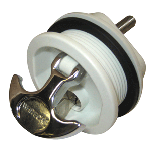 Whitecap T-Handle Latch - Chrome Plated Zamac/White Nylon - Locking - Freshwater Use Only - S-0226WC