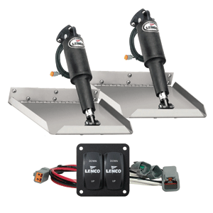 Lenco Marine Lenco 12" x 12" Edge Mount Trim Tab Kit w/Double Rocker Switch Kit - 15102-104