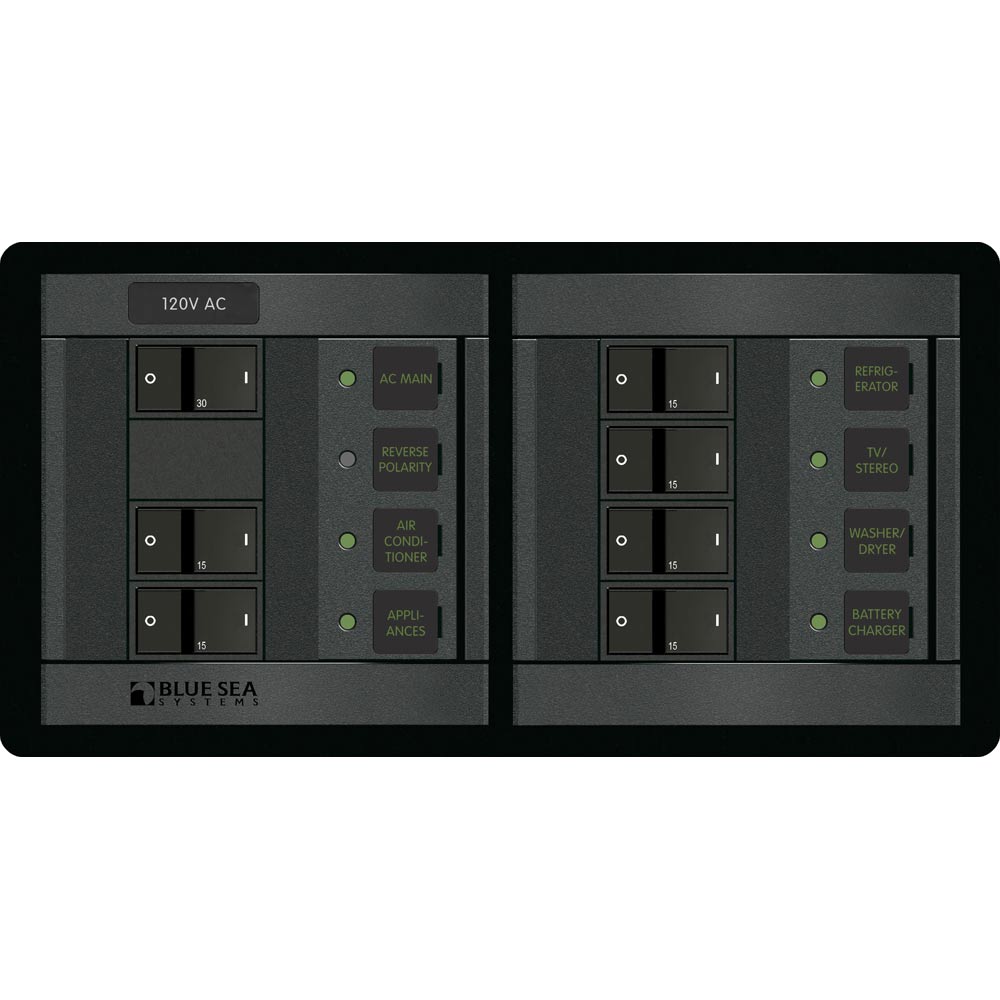 Blue Sea Systems Blue Sea 1230 120V AC Main + 6 Positions - Horizontal