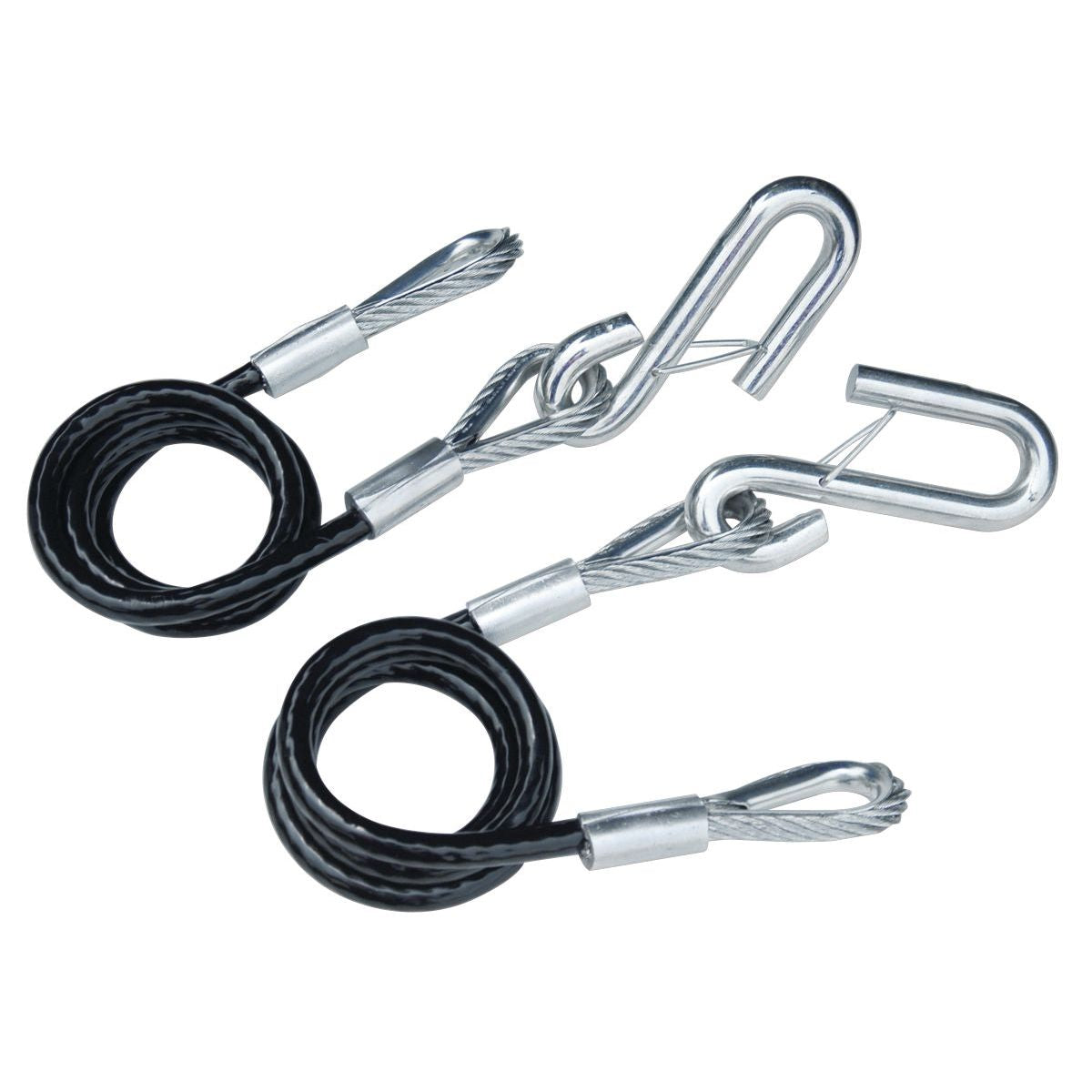 Tie Down Class 3 Black Vinyl Jacketed Hitch Cables with Wire Safety Latch - 59541 - image 1