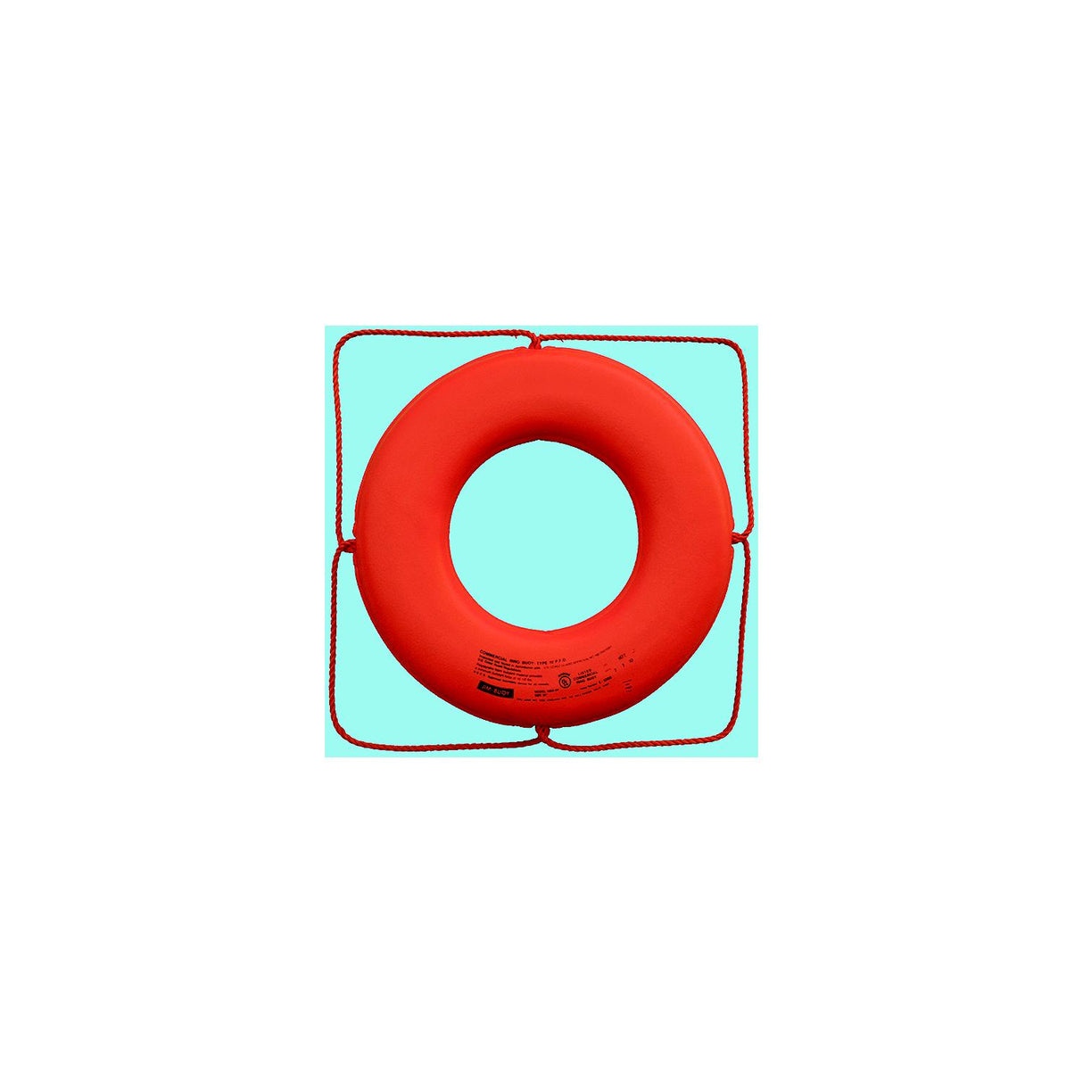 Cal June Jim-Buoy Closed Cell Foam U.S.C.G. Approved Life Ring With Rope Molded Into Core - GO-X-30
