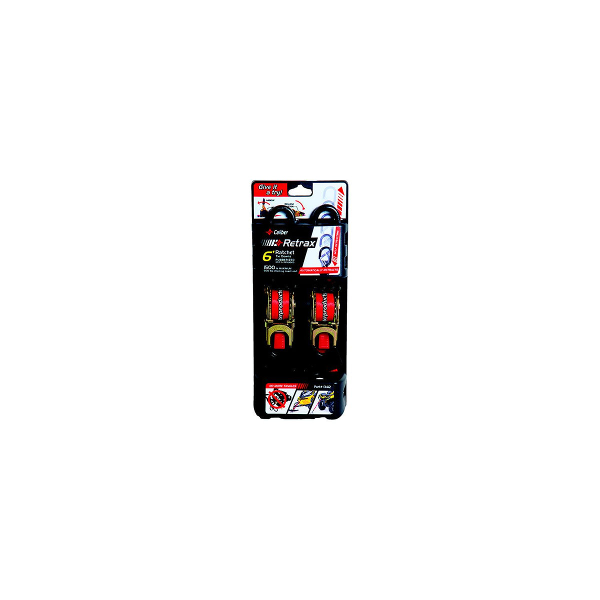 Caliber 13412 Auto Retractable Strap, 1" x 6", 1 pr. - image 1
