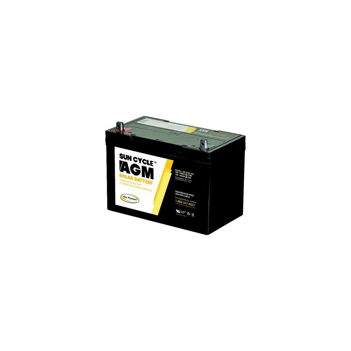 Go Power! 76285 Sun Cycle AGM Solar Battery, 12V - image 1