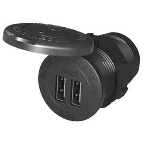 Blue Sea Systems Blue Sea 1045 12/24V Dual USB Charger - 1-1/8" Socket Mount