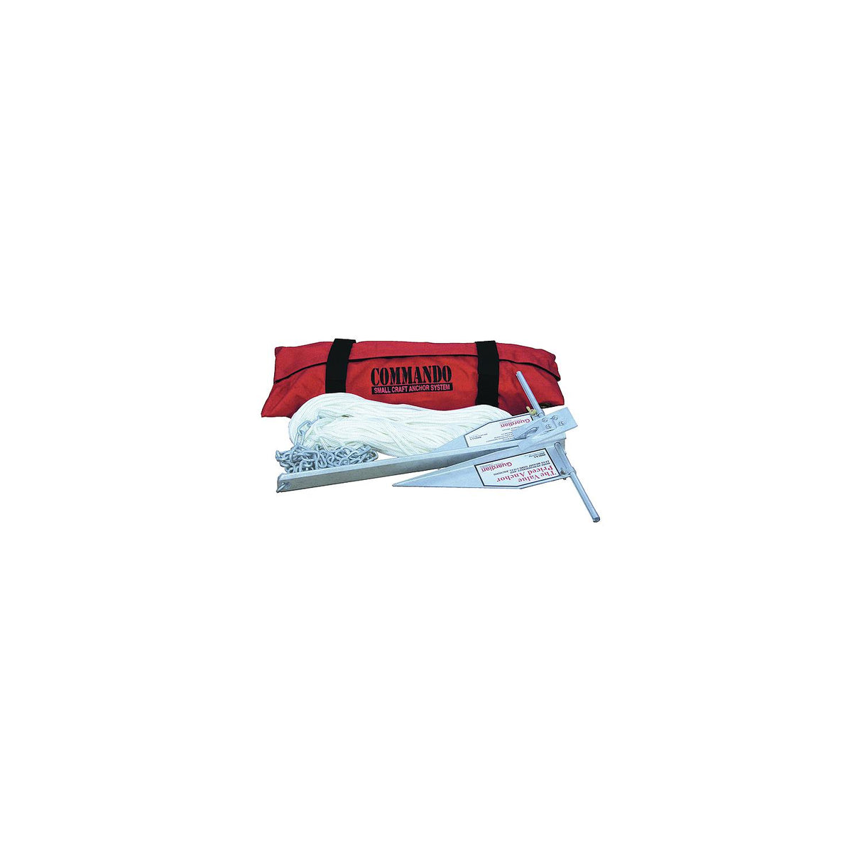 Fortress Anchor Fortress Commando Small Craft Anchor System For Boats Up to 16' Includes G-5 Anchor, Storage Bag, 3/16" Shackle With 6' of Chain and 1/4" x 150' Double Braided Nylon Rope - C5A