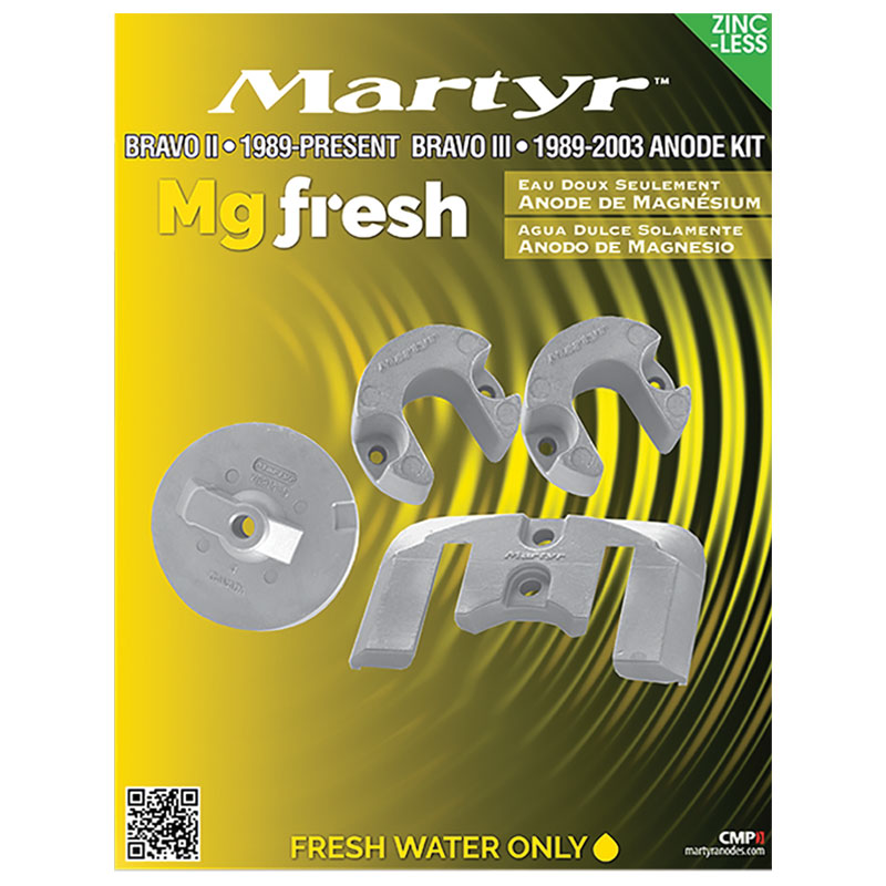 Martyr Mercruiser Bravo II (1989 & Up) and III (1989-03) Anode Kit - Magnesium - BRAVO-23-KTM - image 2