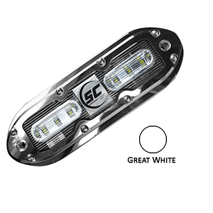 Shadow-Caster LED Lighting Shadow-Caster SCM-6 LED Underwater Light w/20' Cable - 316 SS Housing - Great White - SCM-6-GW-20