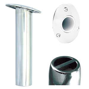 Tigress Oval Head SS Gunnel Mount Rod Holder - 15° - 9" - 88529
