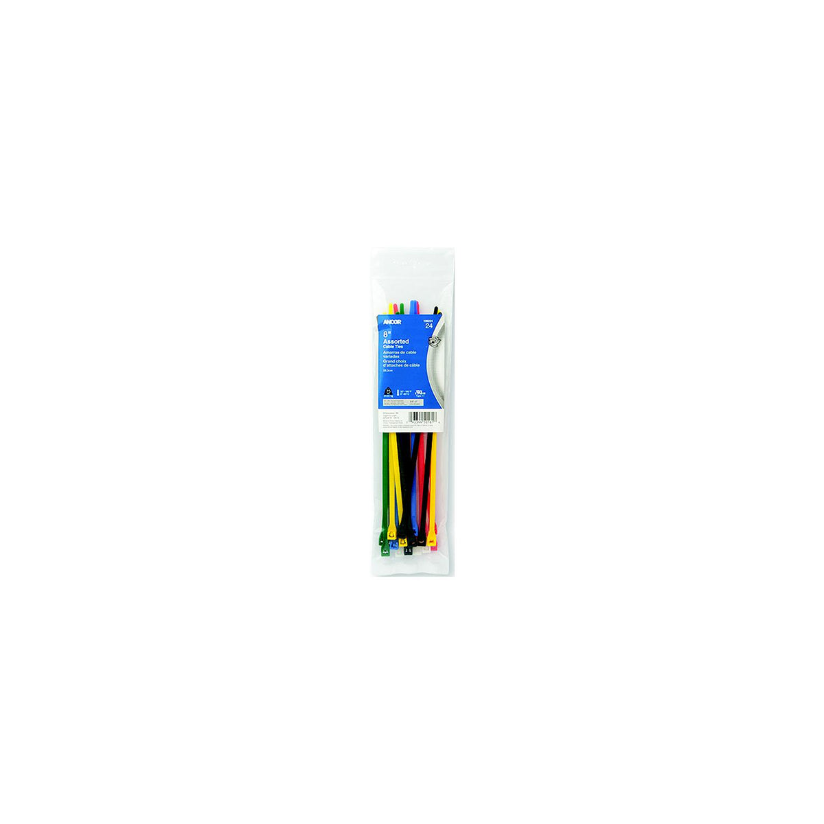 Ancor Cable Tie 8" Assorted 24Pc - 199224 - image 1