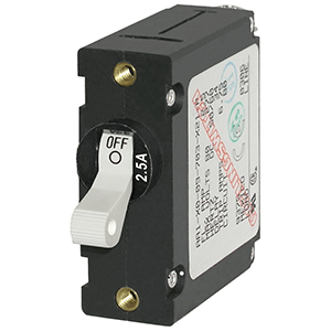 Blue Sea Systems Blue Sea 7197 A-Series White Toggle Circuit Breaker - Single Pole 2.5A