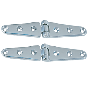 Perko 8" Chrome Plated Bronze Strap Hinges - 0120DP3CHR