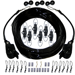 Rupp Marine Rupp Triple Rigging Kit W/Lok-Ups & Nok-Outs - 460' Black Mono Cord - CA-0160-MO