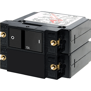 Blue Sea Systems Blue Sea 7411 A-Series Flat Rocker Circuit Breaker - Double Pole - 15A