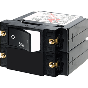 Blue Sea Systems Blue Sea 7577 A-Series Raised Rocker Circuit Breaker - Double Pole - 50A