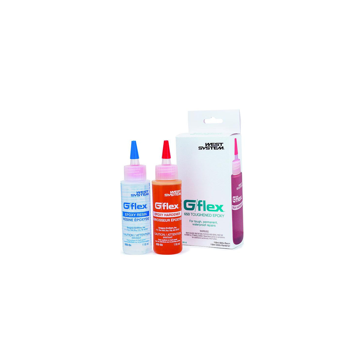 West System G/Flex Epoxy Bottles, 8 oz. (2ea 4 oz. bottles) - 650-8 - image 1