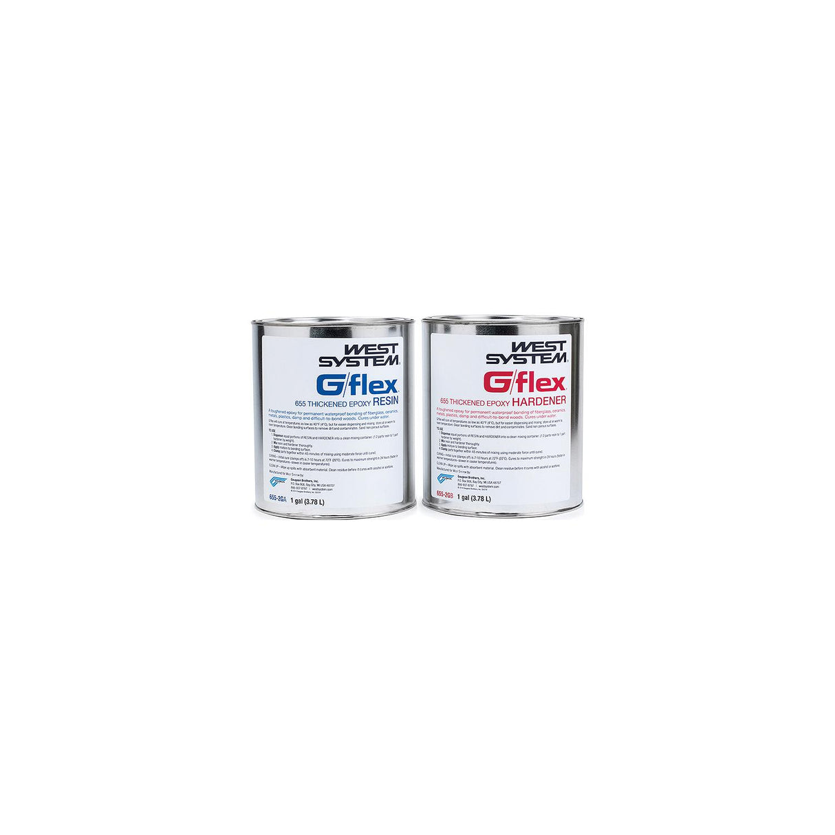 West System G/Flex 655 Epoxy Adhesive Repair Kit, 2 Gallons - 655-2G