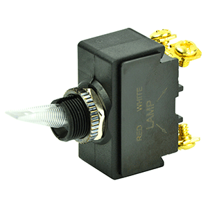 BEP Marine BEP SPST Lighted Toggle Switch - Red LED - 12V - #6-32 Terminal - ON/OFF - 1001908